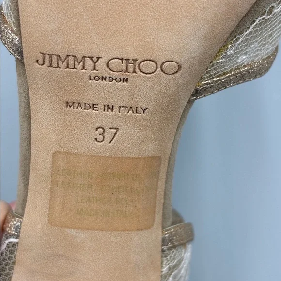Jimmy Choo laced pattern D’Orsay high heels - size 37 - Picture 7 of 16